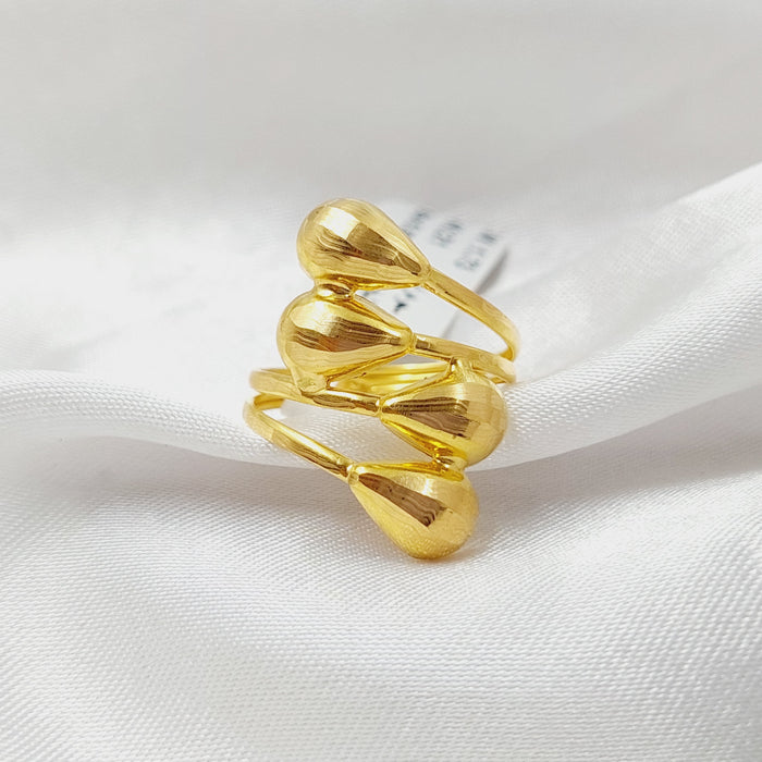 Two Ranges Tears Ring  Made Of 21K Yellow Gold by Saeed Jewelry-28729