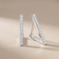 Round Cut Lab Grown Diamond Hoop Earrings in Silver