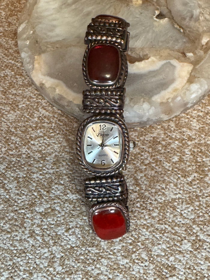 Victoria “Lace” / Rhein LCE232 259 Quartz Watch / Southwestern Red Stone Bracelet