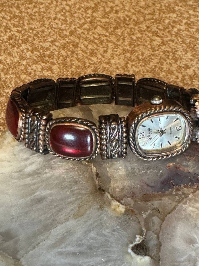 Victoria “Lace” / Rhein LCE232 259 Quartz Watch / Southwestern Red Stone Bracelet