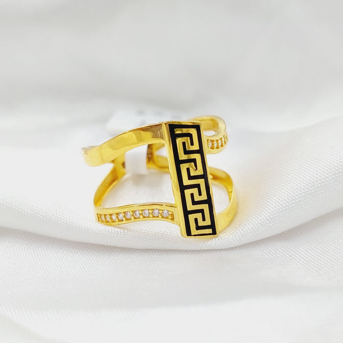 21K Virna Enamel Ring Made of 21K Yellow Gold by Saeed Jewelry-27247