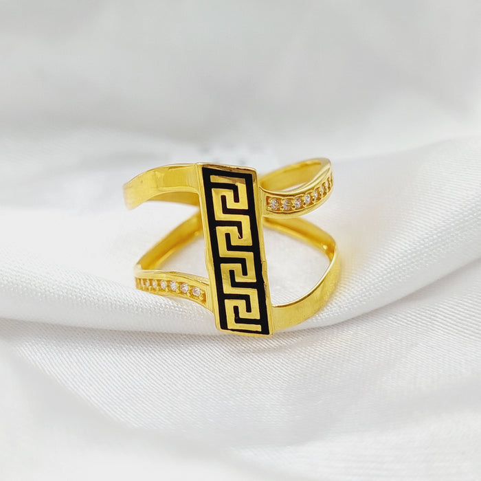 21K Virna Enamel Ring Made of 21K Yellow Gold by Saeed Jewelry-27247