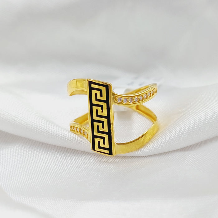 21K Virna Enamel Ring Made of 21K Yellow Gold by Saeed Jewelry-27247