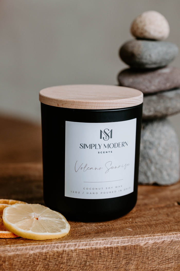 Volcano Sunrise Wood-Wick Candle