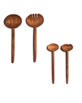 Walnut Oval Salad Serving Spoons