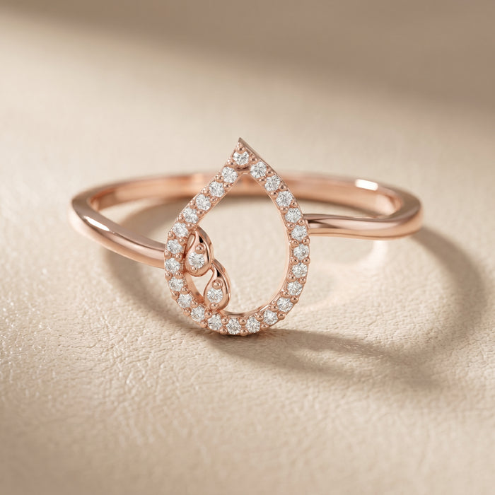 Round Cut Lab Grown Diamond Ring in Rose Gold