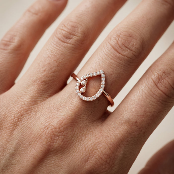 Round Cut Lab Grown Diamond Ring in Rose Gold
