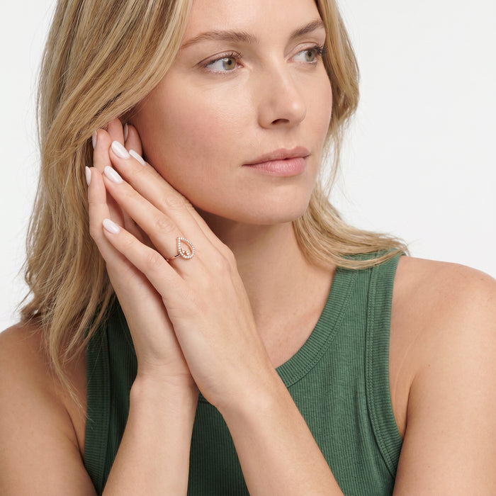 Round Cut Lab Grown Diamond Ring in Rose Gold
