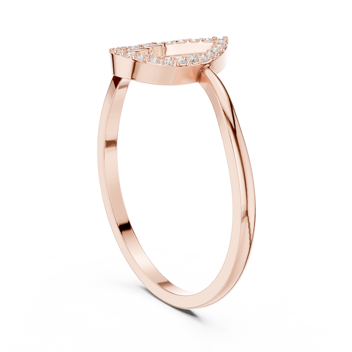 Round Cut Lab Grown Diamond Ring in Rose Gold