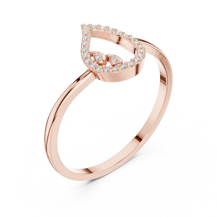 Round Cut Lab Grown Diamond Ring in Rose Gold