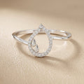 Round Cut Lab Grown Diamond Ring in Silver