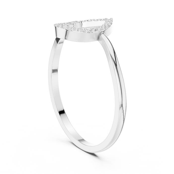 Round Cut Lab Grown Diamond Ring in Silver