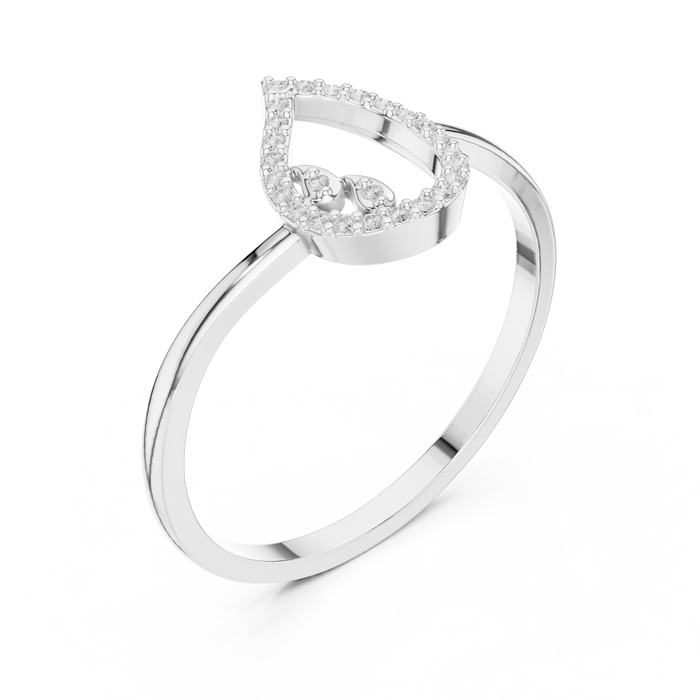 Round Cut Lab Grown Diamond Ring in Silver