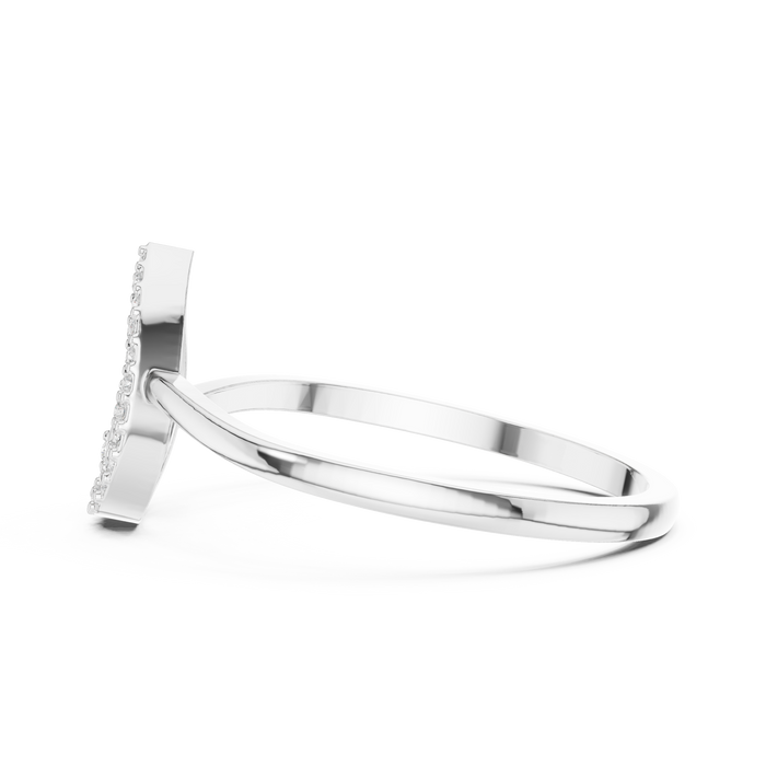 Round Cut Lab Grown Diamond Ring in Silver