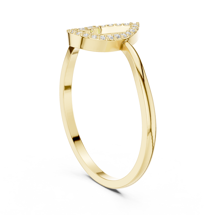 Round Cut Lab Grown Diamond Ring in Yellow Gold