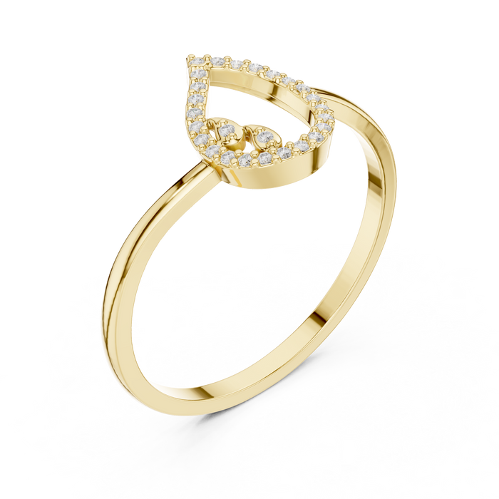 Round Cut Lab Grown Diamond Ring in Yellow Gold
