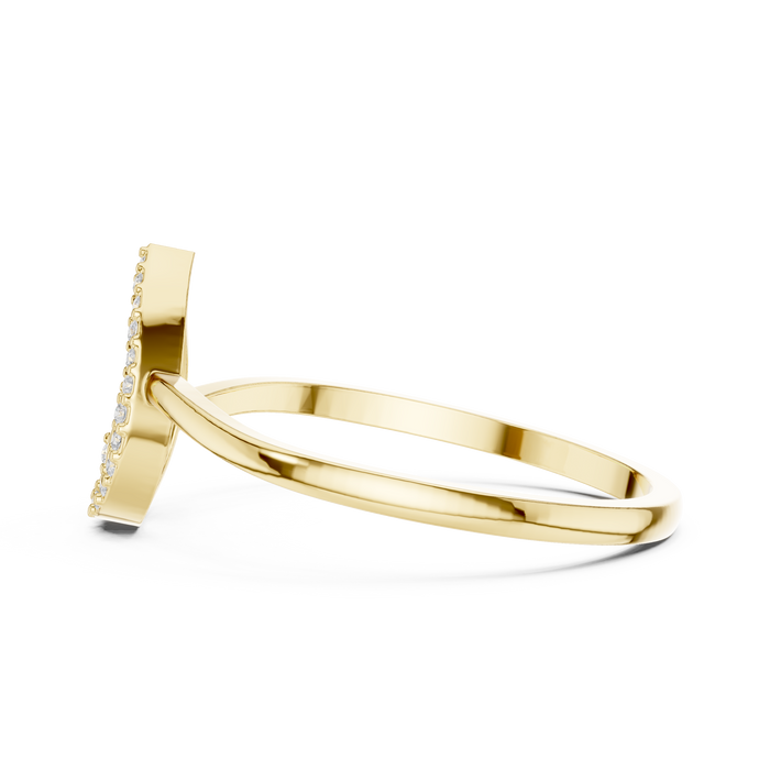 Round Cut Lab Grown Diamond Ring in Yellow Gold