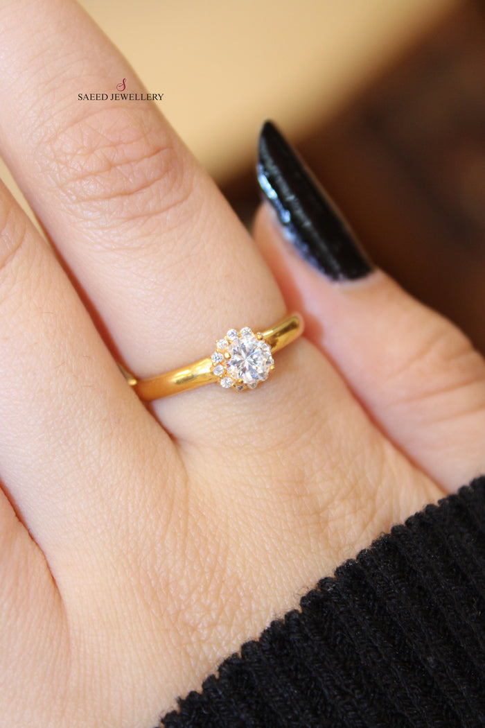 21K Wedding Ring Made of 21K Yellow Gold by Saeed Jewelry-محبس-ذبلة-2