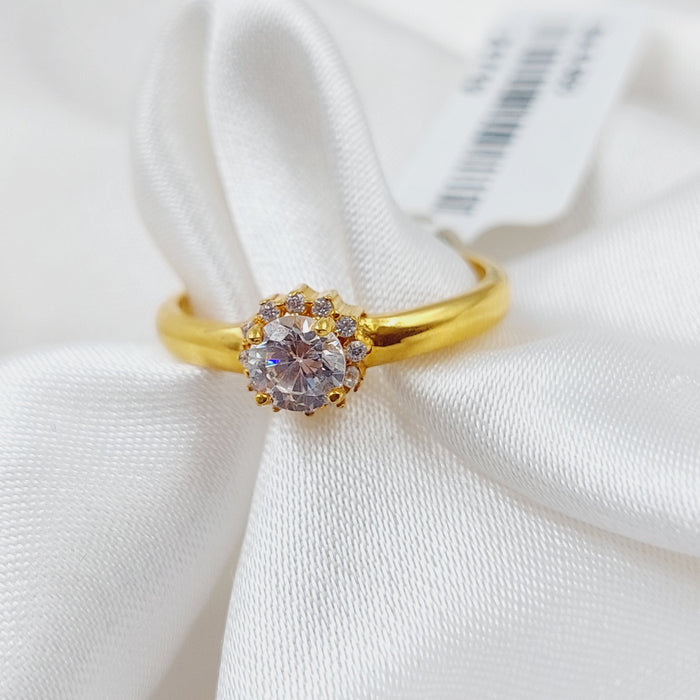 21K Wedding Ring Made of 21K Yellow Gold by Saeed Jewelry-محبس-ذبلة-2