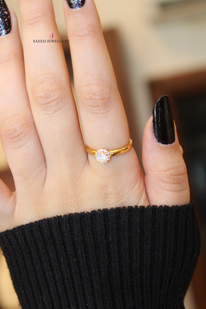 21K Wedding Ring Made of 21K Yellow Gold by Saeed Jewelry-محبس-ذبلة-2