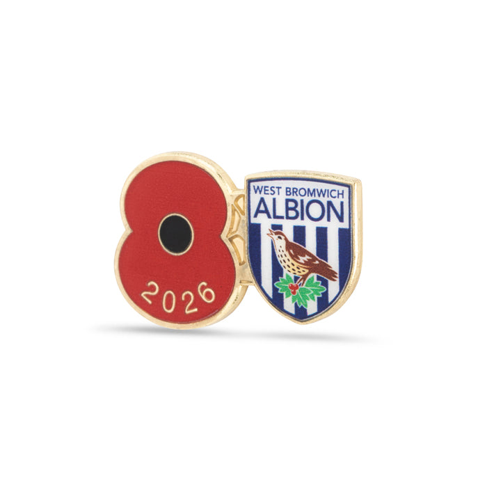 West Bromwich Albion Poppy Football Pin 2026