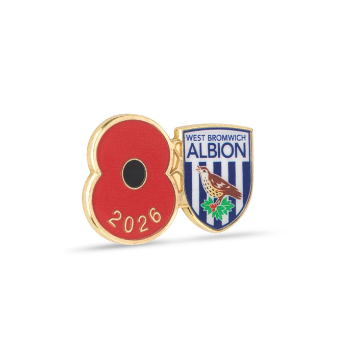 West Bromwich Albion Poppy Football Pin 2026