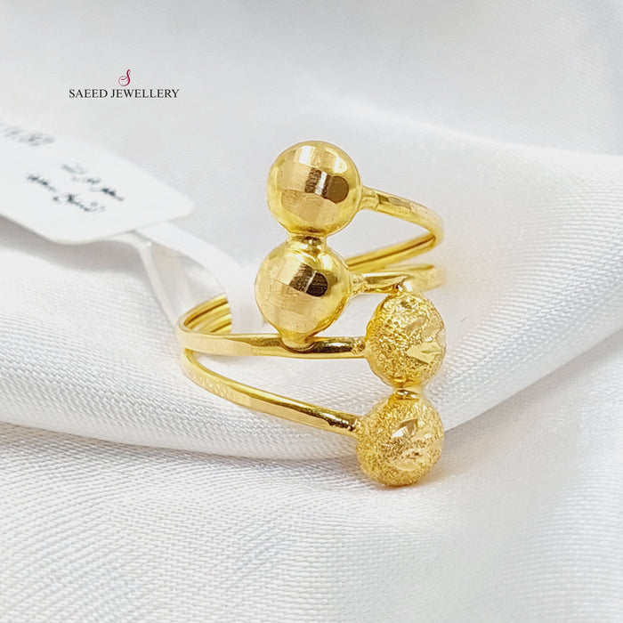 Wide Balls Ring  Made Of 21K Yellow Gold by Saeed Jewelry-29479
