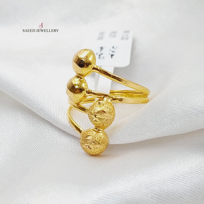 Wide Balls Ring  Made Of 21K Yellow Gold by Saeed Jewelry-29479