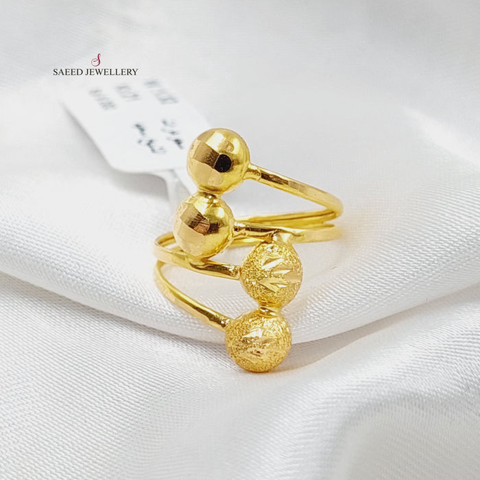 Wide Balls Ring  Made Of 21K Yellow Gold by Saeed Jewelry-29479