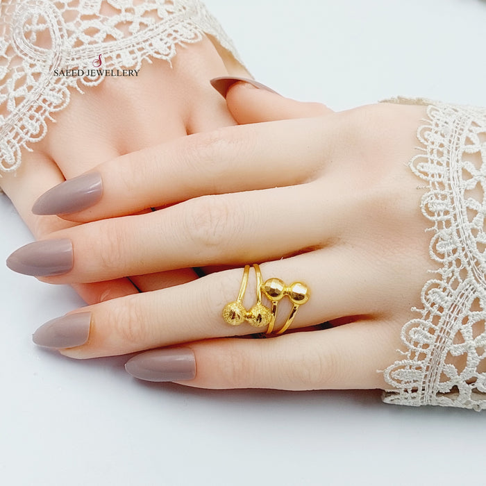 Wide Balls Ring  Made Of 21K Yellow Gold by Saeed Jewelry-29479