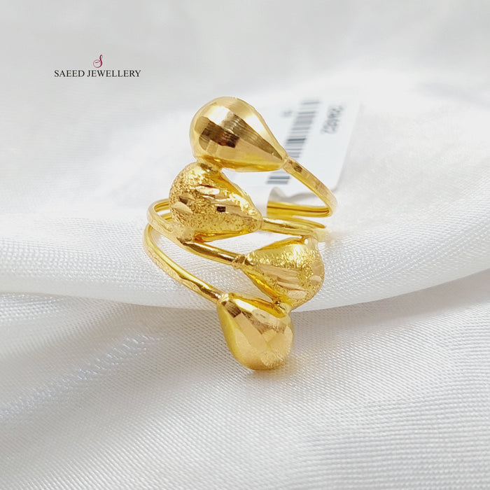 Wide Tears Ring  Made Of 21K Yellow Gold by Saeed Jewelry-29482