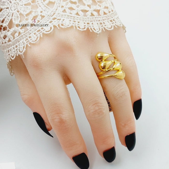Wide Tears Ring  Made Of 21K Yellow Gold by Saeed Jewelry-29481