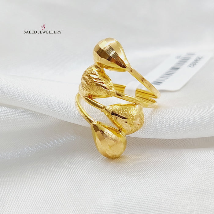Wide Tears Ring  Made Of 21K Yellow Gold by Saeed Jewelry-29482