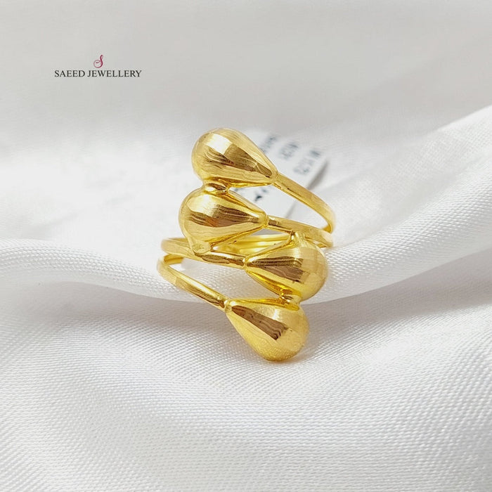 Wide Tears Ring  Made Of 21K Yellow Gold by Saeed Jewelry-29481