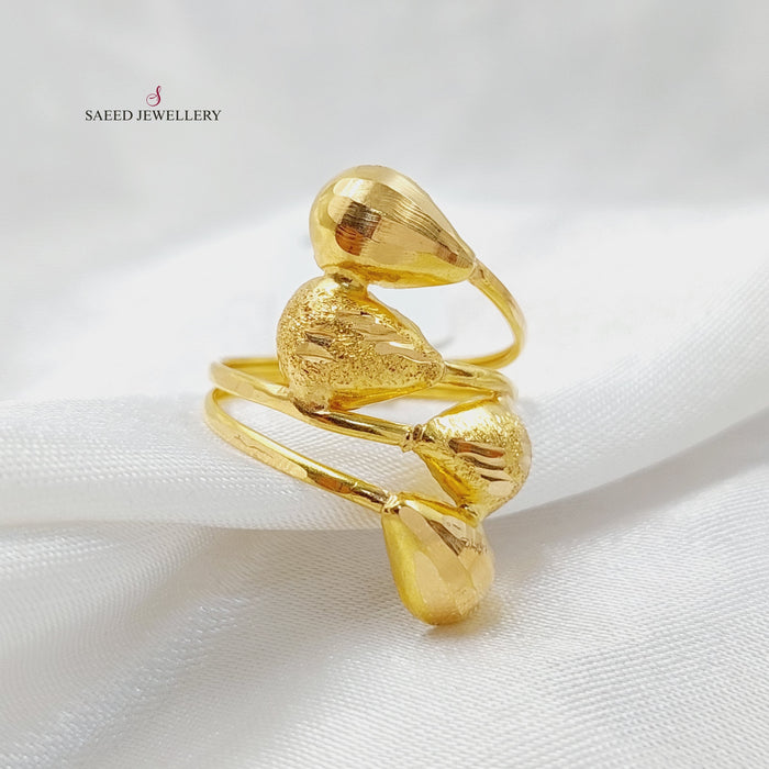Wide Tears Ring  Made Of 21K Yellow Gold by Saeed Jewelry-29482
