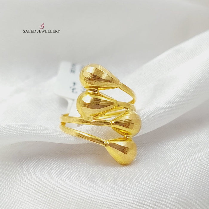 Wide Tears Ring  Made Of 21K Yellow Gold by Saeed Jewelry-29481