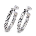 Woven design hoop earrings image 0