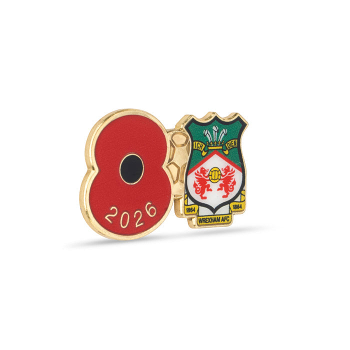 Wrexham AFC Poppy Football Pin 2026