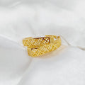 21K X Ring Made of 21K Yellow Gold by Saeed Jewelry-27032