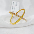 21K X Ring Made of 21K Yellow Gold by Saeed Jewelry-25878