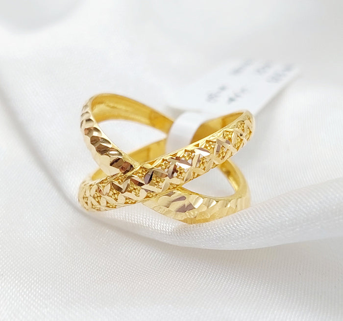 21K X Ring Made of 21K Yellow Gold by Saeed Jewelry-26824