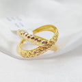 21K X Ring Made of 21K Yellow Gold by Saeed Jewelry-26823