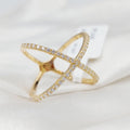 18K X Ring Made of 18K Yellow Gold by Saeed Jewelry-25646