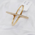 18K X Ring Made of 18K Yellow Gold by Saeed Jewelry-25647
