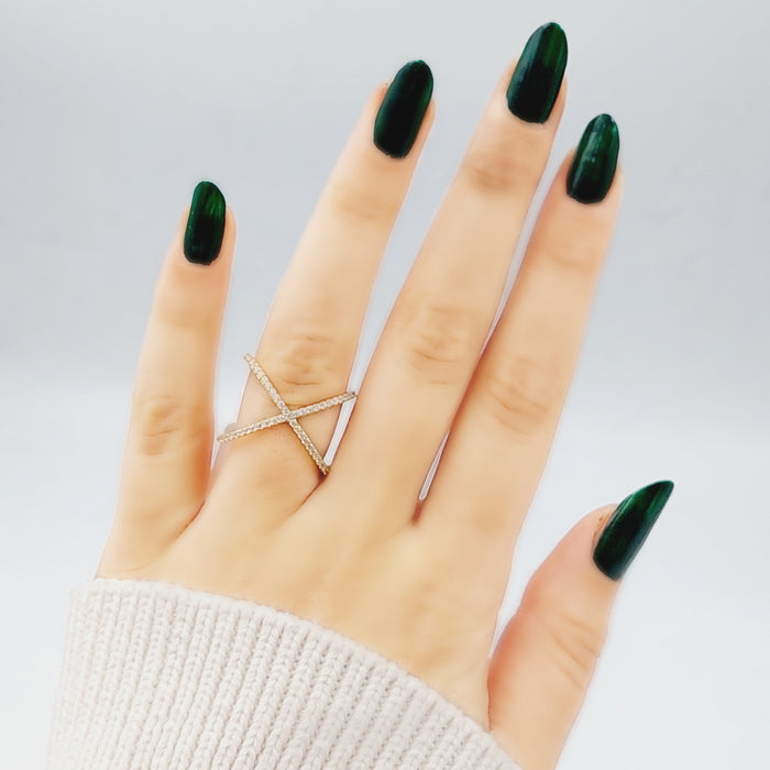 18K X Ring Made of 18K Yellow Gold by Saeed Jewelry-25649