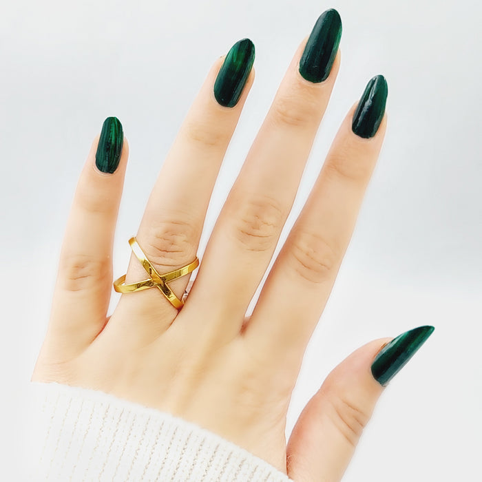 21K X Ring Made of 21K Yellow Gold by Saeed Jewelry-25866
