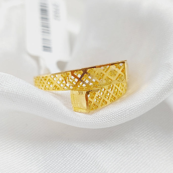 21K X Ring Made of 21K Yellow Gold by Saeed Jewelry-27032