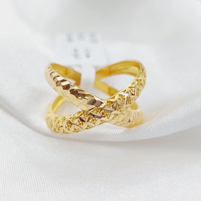 21K X Ring Made of 21K Yellow Gold by Saeed Jewelry-26823