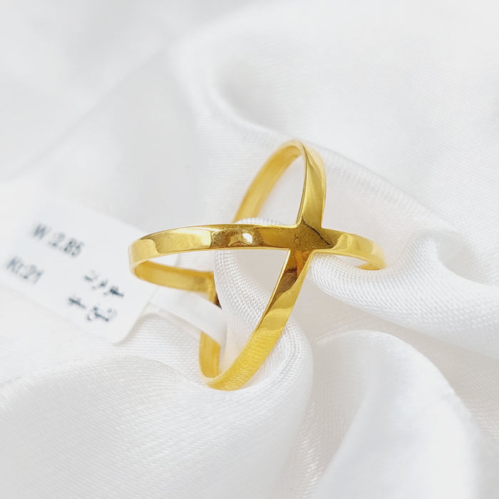 21K X Ring Made of 21K Yellow Gold by Saeed Jewelry-25866