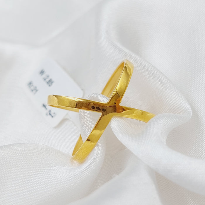 21K X Ring Made of 21K Yellow Gold by Saeed Jewelry-25866